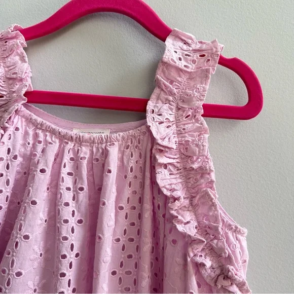 Crewcuts Girl Pink Eyelet-Embroidered Sleeveless Cotton Dress, Size 7 - Picture 3 of 7